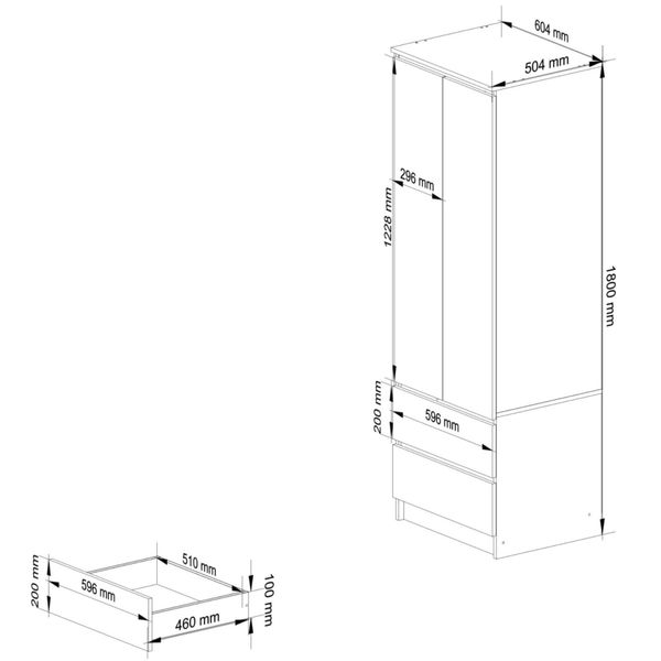 Szafa do sypialni STAR S 60 cm 2 drzwi 2 szuflady - dąb craft zdjęcie 3