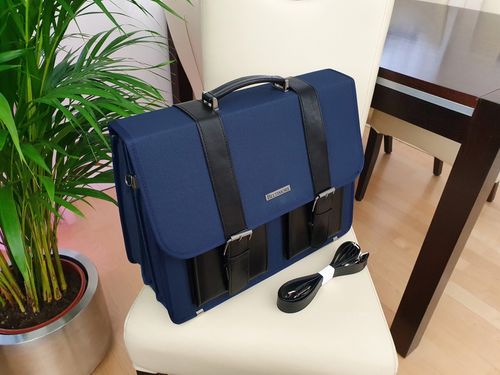 BELTIMORE torba męska teczka aktówka neseser z paskiem V459 granatowa na Arena.pl