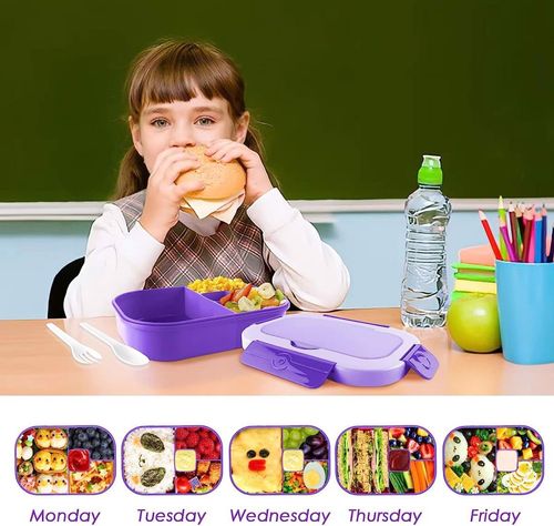 Lunchbox 4 przegródki 1300ML Fiolet na Arena.pl