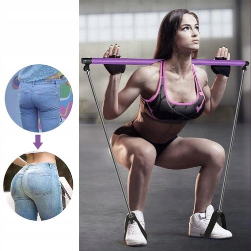 DRĄŻEK DO PILATESU BAR KIJ DO ĆWICZEŃ GUMY OPOROWE EKSPANDERY Z DRĄŻKIEM na Arena.pl