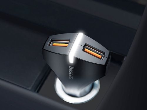 Ładowarka samochodowa BASEUS 2xUSB FAST 3A CZARNA na Arena.pl