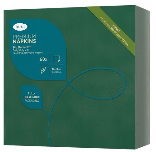 SERWETKI FLIZELINOWE 40 X 40 CM ZIELONE BIO-DUNISOFT 60 SZT na Arena.pl