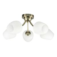 Zina lampa sufitowa patynowy 5x40 E27 klosz biały