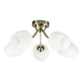 Zina lampa sufitowa patynowy 5x40 E27 klosz biały