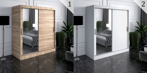 Szafa przesuwna 180cm 2 wnętrza ANTRACYT + ARTISAN na Arena.pl