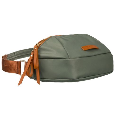 nerka damska z nylonu i skóry ekologicznej w zielono-brązowym kolorze na Arena.pl