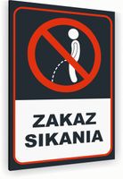 Tabliczka znak informacyjny 20x15 Antracyt ZAKAZ SIKANIA Nierdzewna