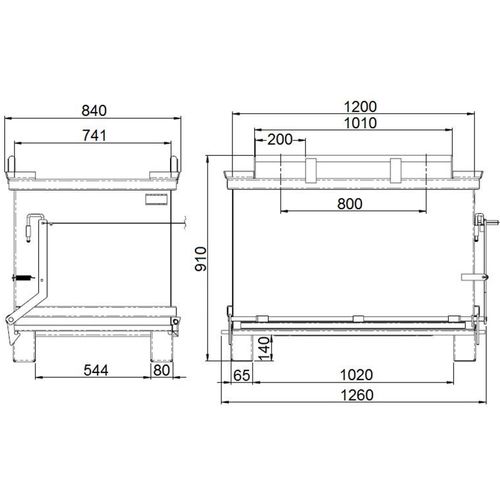 Kontener pojemnik z uchylnym otwieranym dnem klapowym 600L na Arena.pl