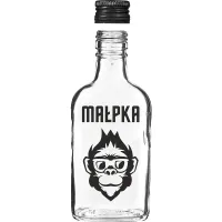 Butelka Piersiówka 200 ml z zakrętką, nadruk „Małpka”, 1 szt.