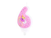 Świeczka urodzinowa z cyfrą "6", Jednorożec