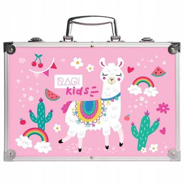 Zestaw Artystyczny, walizka z lamą, 145 elementów RAGI - RÓŻOWY zdjęcie 9