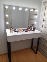 Toaletka AMI 120 SILVER czarne nogi. Do makijażu, makeupu, wizażu