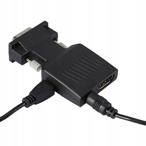 Przejściówka Adapter Konwerter VGA do HDMI + Audio na Arena.pl