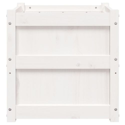 Donica ogrodowa, biała, 50x50x50 cm, lite drewno sosnowe na Arena.pl