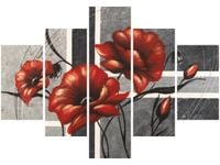 OBRAZ CZERWONE KWIATY MAKI