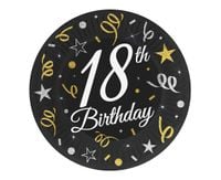 Talerzyki papierowe 18 urodziny, 18 cm 6 szt.
