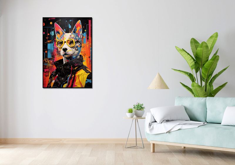 Plakat 70x100cm Kot w Miejskim Stylu zdjęcie 4