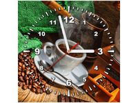 30X30CM ZEGAR KAWA NATURALNA OBRAZ DREWNO