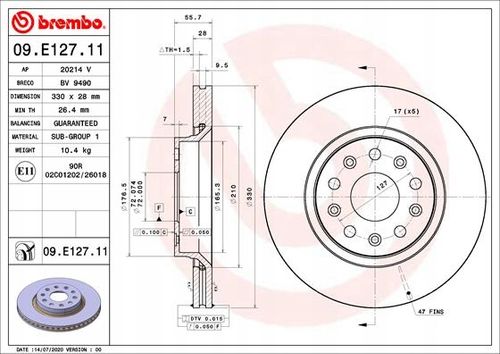 TARCZA HAM PRZOD 330X28 V BREMBO na Arena.pl