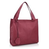 VERA PELLE torebka damska skórzana shopper klasyczna na ramię V074 bordowa