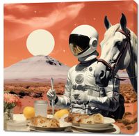 Obraz 100x100cm Obiad na Marsie