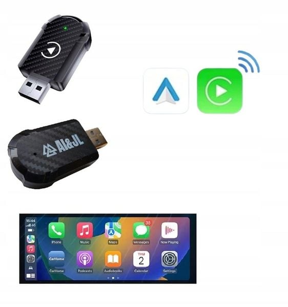 AI&JL BEZPRZEWODOWY ADAPTER SAMOCHODOWY USB DO ANDROID AUTO APPLE CARPLAY zdjęcie 2