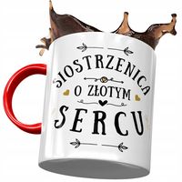 Kubek Czerwony Dla Siostrzenicy Urodziny Prezent Z Nadrukiem Ze Zdjęciem
