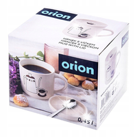 KUBEK PORCELANOWY Z POKRYWKĄ DO KAWY HERBATY ZIÓŁ 420 ML DUŻY