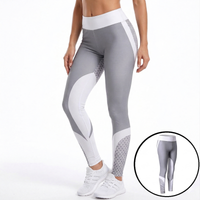 sportowe legginsy fitness trening szare l leg21l