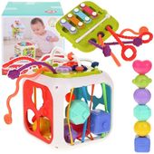 edukacyjna kostka sensoryczna sorter klocki 7w1