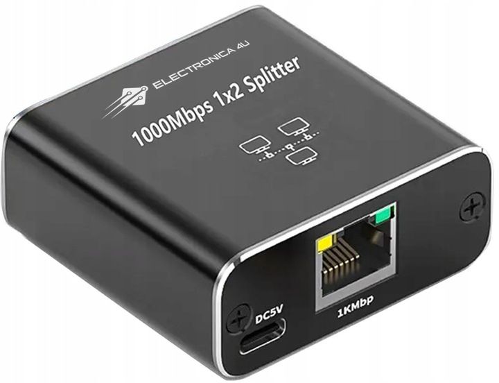 Adapter rozdzielacz mini Switch splitter LAN Ethernet RJ45 2xRJ45 1000M 1GB zdjęcie 2