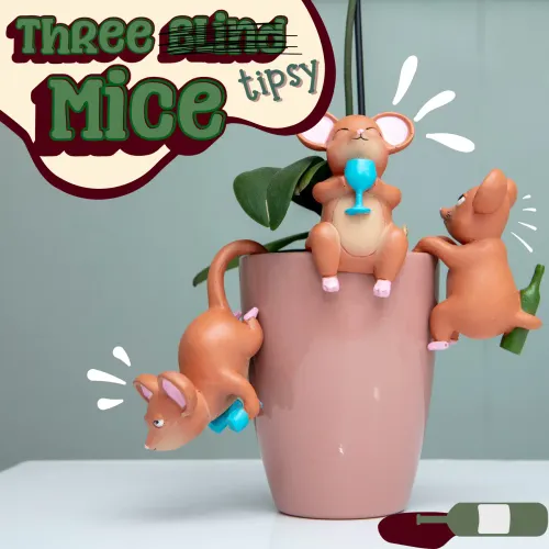 Zawieszki Ozdobne na Doniczki - Zabawne Myszki po Lampce Wina na Arena.pl
