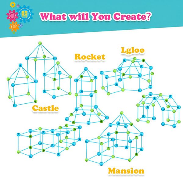 Zestaw Do Budowy Magicznego Fortu/Bazy 3D 87 Elementów zdjęcie 7