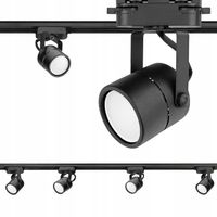 Zestaw 4x SPOT REFLEKTOR RUCHOMY CZARNY NA GU10 + SZYNOPRZEWÓD Szyna