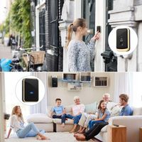 DZWONEK Bezprzewodowy do Drzwi BEZBATERYJNY Wodoodporny IP44 Zasięg 150m