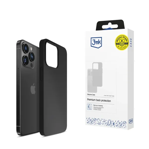 Etui 3mk Silicone Case na iPhone 16 Pro Max - czarne zdjęcie 1