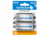 2X AKUMULATORKI BATERIE NI-MH EVERACTIVE D R20 5500MAH SILVER LINE