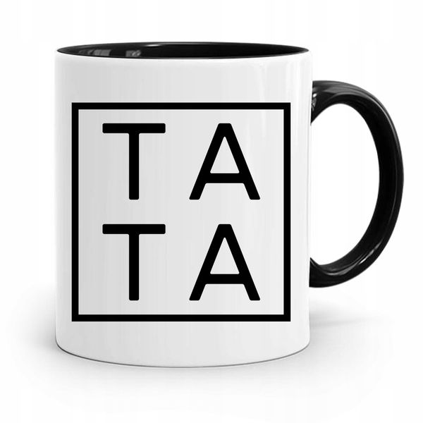 Kubek Czarny Prezent Na Dzień Ojca Dla Taty Tata Z Nadrukiem Ze Zdjęciem zdjęcie 1