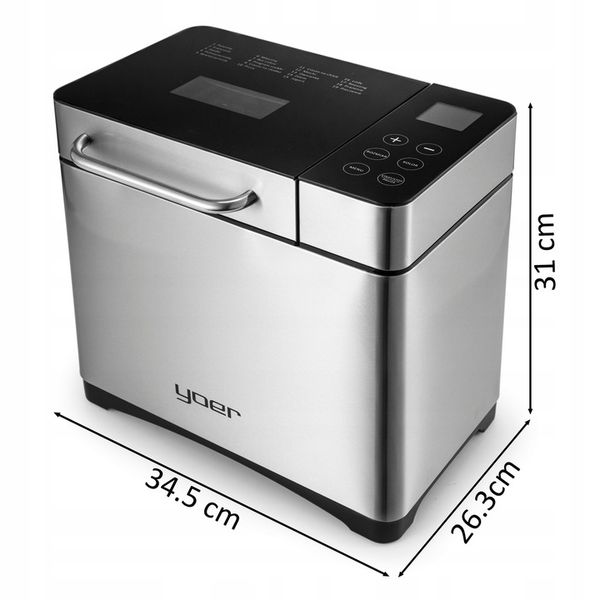 Wypiekacz do chleba Automat MENU PL Yoer INOX +Przepisy +19 programów zdjęcie 6