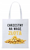 Torba Biała Eco Shopper Dla Chrzestnego Prezent Z Nadrukiem Ze Zdjęciem