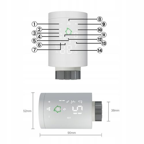 Głowica Termostatyczna Grzejnika Termostat Sterownik SMART Zigbee 3.0 Tuya na Arena.pl
