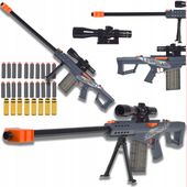 DUŻY KARABIN NA STRZAŁKI PIANKOWE ŁUSKI SNAJPERKA ZABAWKA DLA DZIECI ZESTAW