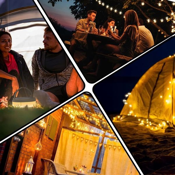 OŚWIETLENIE NAMIOTU KEMPINGOWEGO LED CIEPŁE ŚWIATŁO + BIAŁE ŚWIATŁO 1800MAH zdjęcie 9