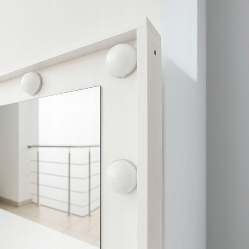 TOALETKA KOSMETYCZNA BIAŁA Z LUSTREM I OŚWIETLENIEM LED SUNNY + na Arena.pl