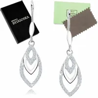 KOLCZYKI SREBRNE WISZĄCE Z CYRKONIAMI SREBRO próba 925, DŁUGIE KOLCZYKI