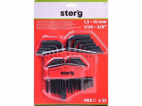 STERG KLUCZE IMBUSOWE KOMPLET KLUCZY IMBUSOWYCH IMBUSÓW IMBUSY ZESTAW 25szt na Arena.pl