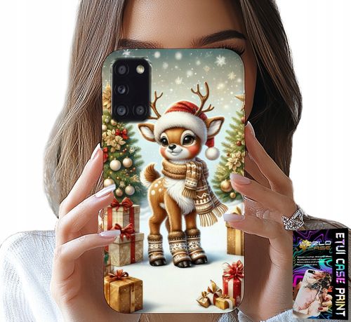 ETUI DO SAMSUNG GALAXY A31 - RENIFER, WZORY BOŻONARODZENIOWE + SZKŁO na Arena.pl