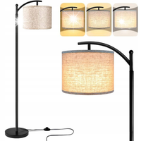 LAMPA STOJĄCA PODŁOGOWA LED DO SALONU CZYTANIA REGULOWANA ABAŻUR BOHO 154CM