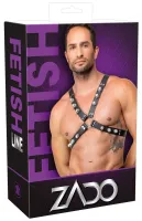 zado leather chest harness czarny, regulowany, skorzany uprząż x s-l