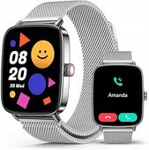 Smartwatch damski elegancki IDW28 1,85-calowy IP68 funkcje srebrny